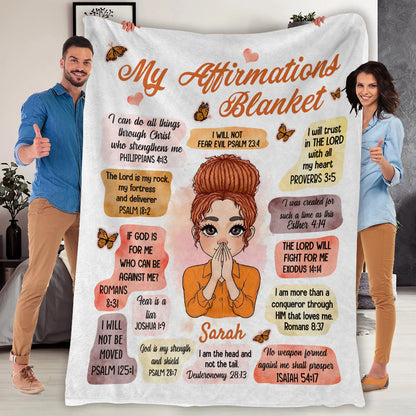 Personalized My Affirmations Blanket – Wrap Yourself in Faith and Comfort