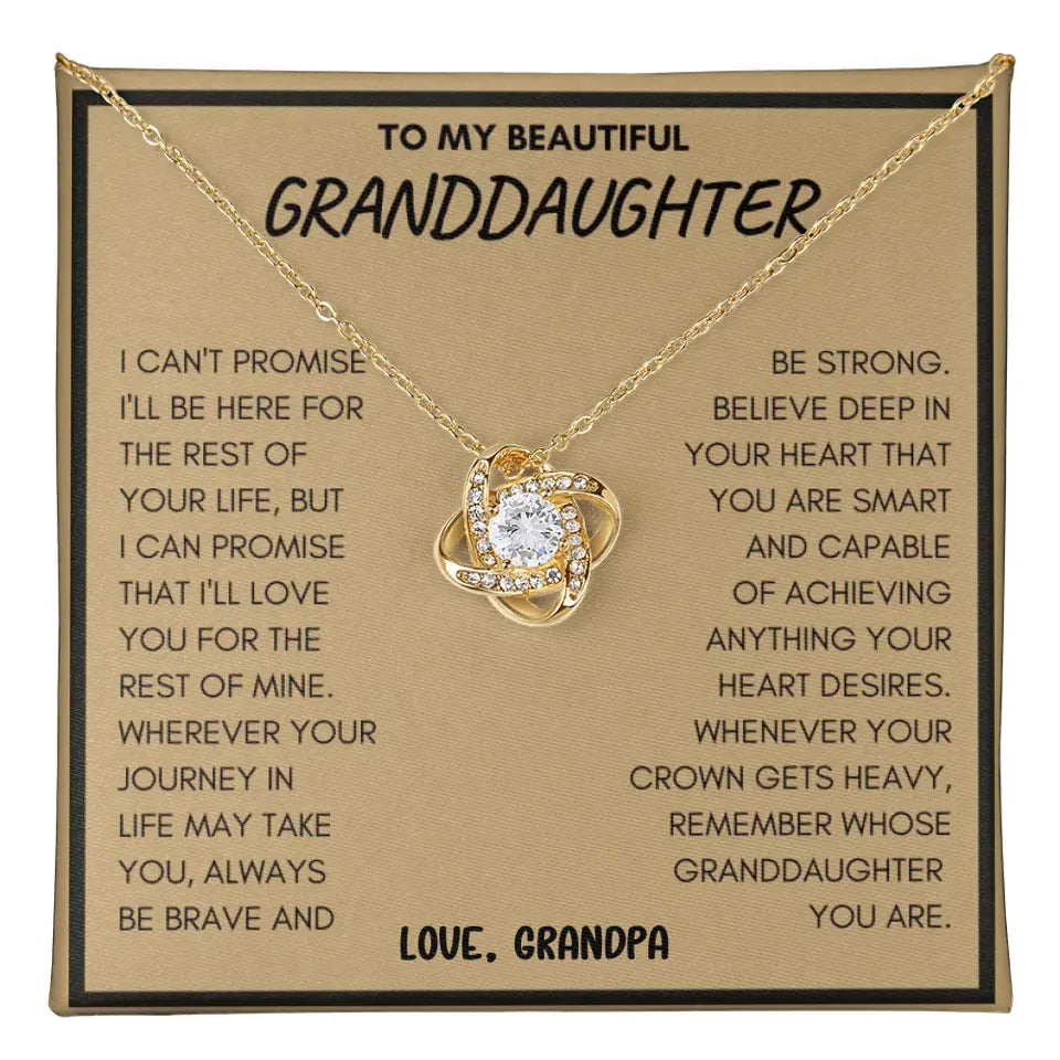 To My Granddaughter- Beautiful Personalized Necklace Gift For Her Birthday | Christmas | Granduation