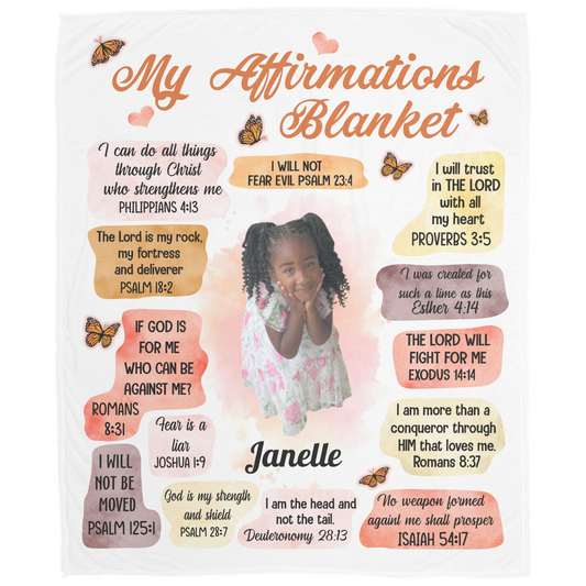 Personalized My Affirmations Blanket – Wrap Yourself in Faith and Comfort