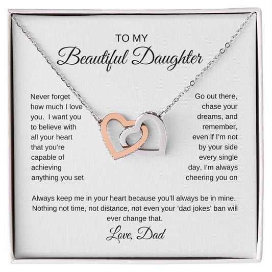 to my beautiful daughter | from dad, love necklace