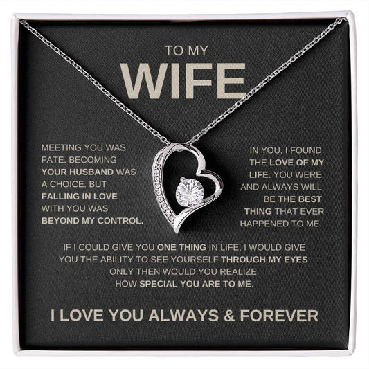 Wife Heart Necklace | Meeting you was fate |